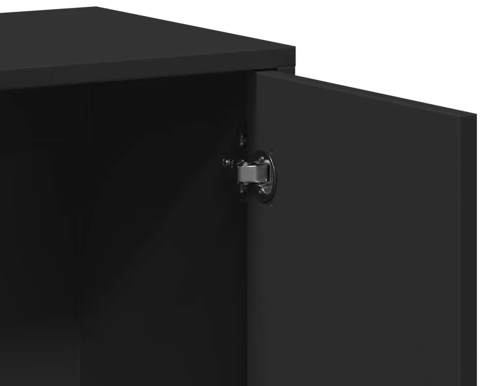 Aparadores 2 pcs 60x31x70 cm derivados de madeira preto