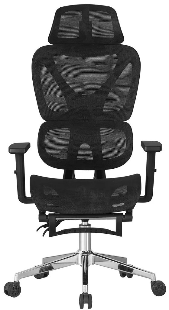 Cadeira de escritório LORRIS, alto, ergonômico, rede e assento preto