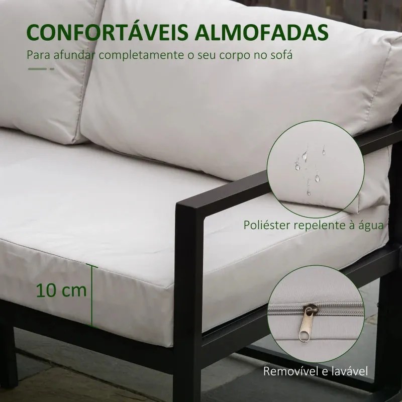 Conjunto de Jardim Jamilla - 2 Sofás e 1 Mesa de Centro - Design Moder