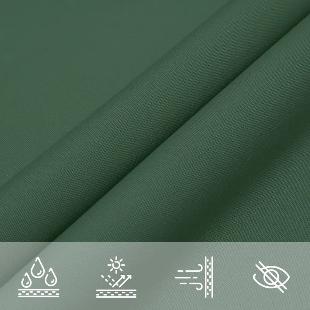 Para-sol vela tecido oxford triangular 3,6x3,6x3,6 m verde-esc.
