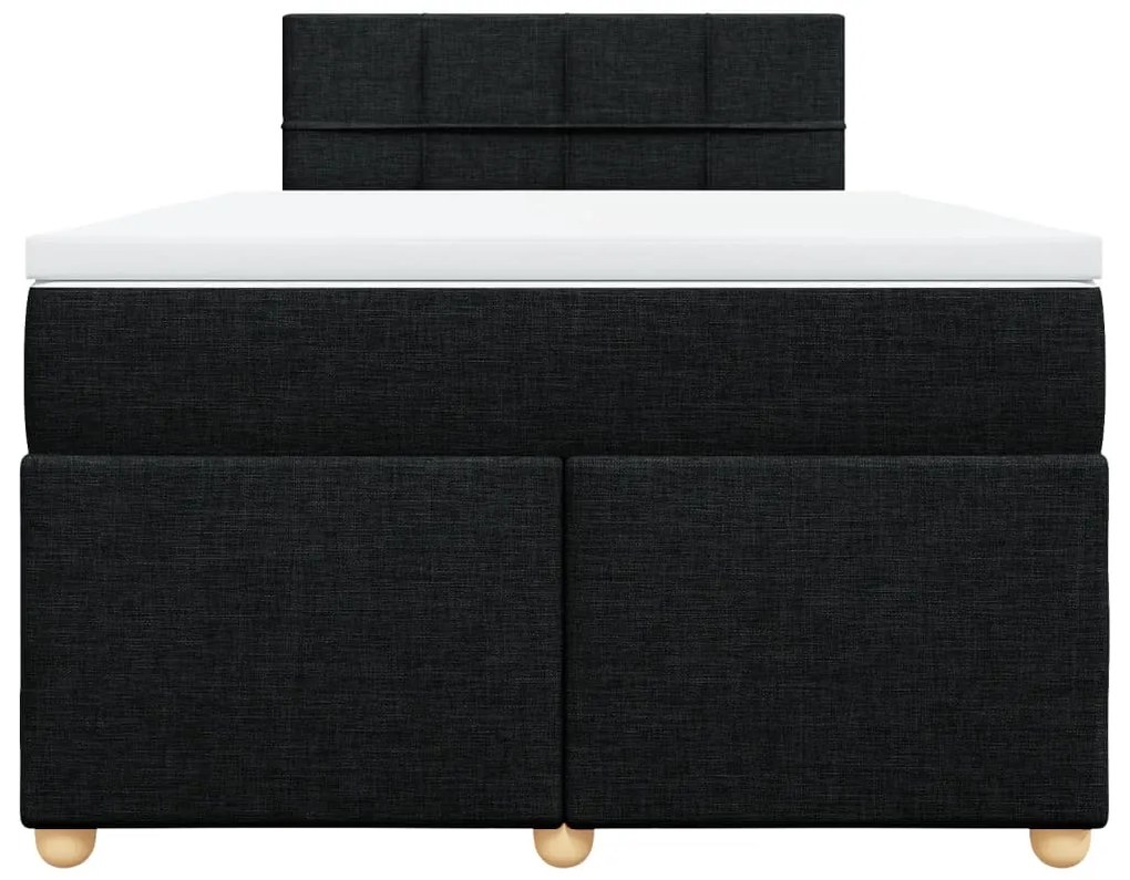 Cama boxspring com colchão 120x190 cm tecido preto