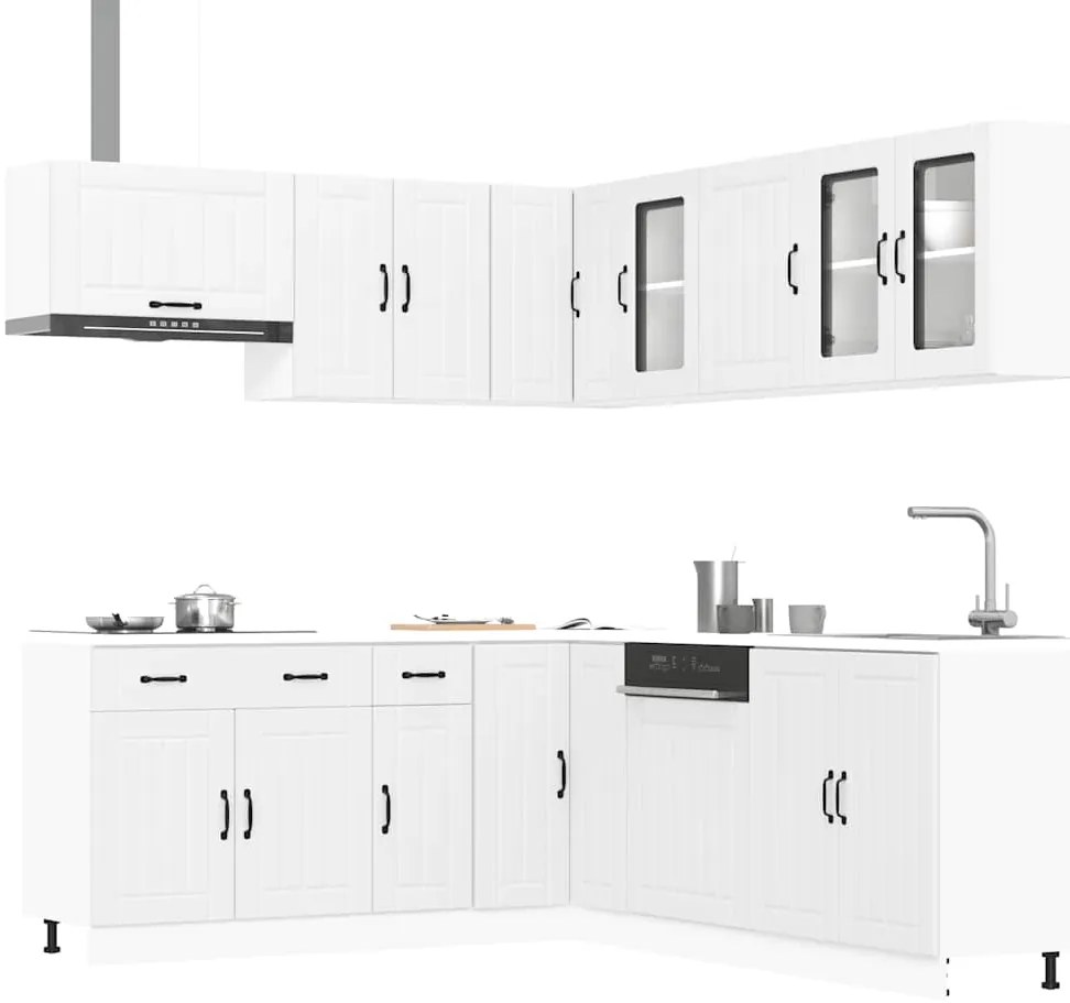 vidaXL 11 peças armário de cozinha conjunto Lucca branco