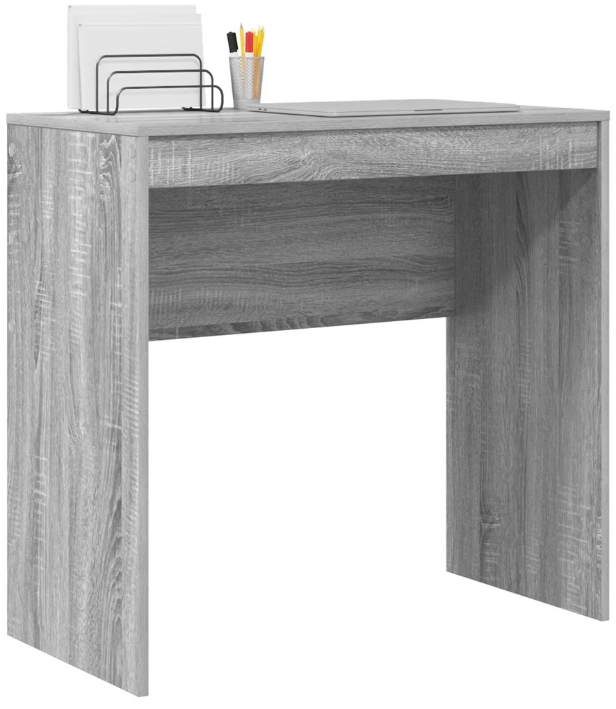 Escrivaninha Cinza sonoma Madeira técnica 80 x 40 x 76 cm Simples