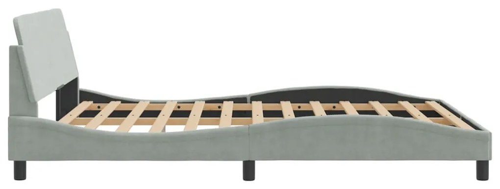 Estrutura de cama sem colchão 160x200 cm veludo cinzento-claro