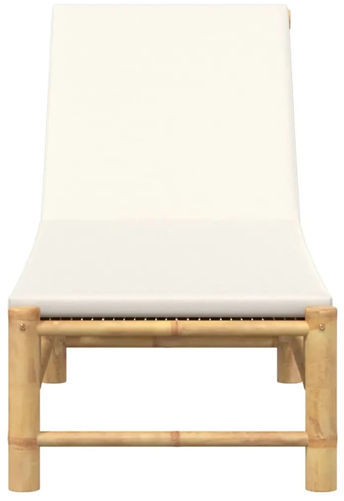 Espreguiçadeira c/ almofadões 55x199x30 cm bambu