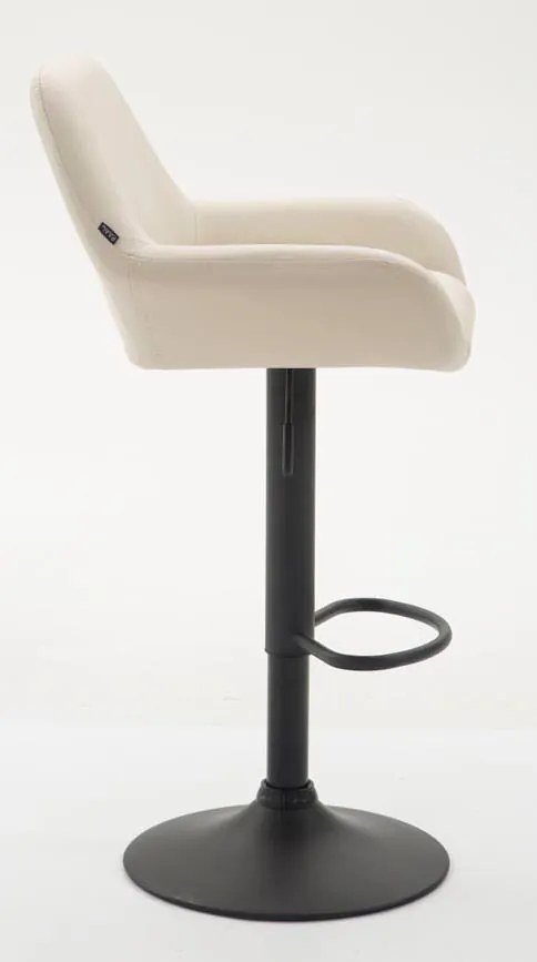 Conjunto de 2 bancos de bar Braga em couro sintético creme