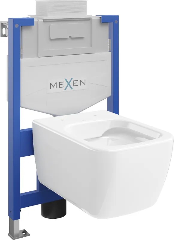 Mexen Margo conjunto sanitário embutido  estrutura Fenix XS-U com bacia sanitária, branco brilhante - 6853342XX00