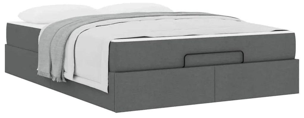 Estrutura da Cama Cinzento escuro 140 x 190 cm tecido