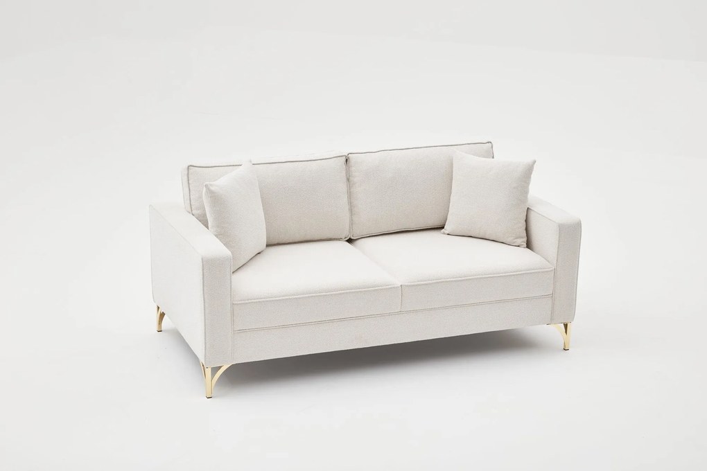 Sofá de 2 Lugares Berlin – Creme Dourado – 180x83x91 cm