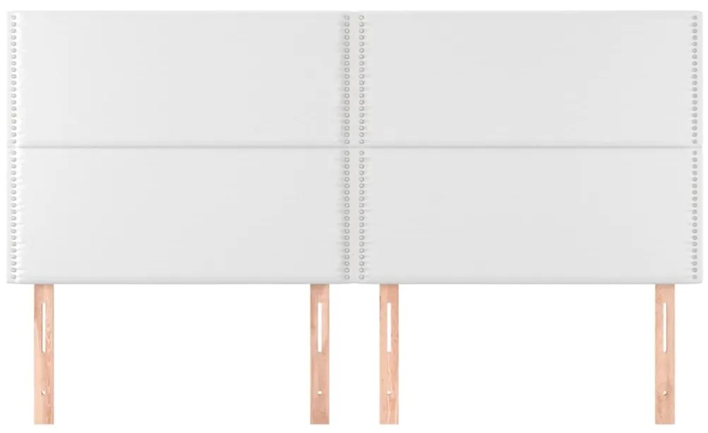 Cabeceira de cama 4 pcs couro artificial 90x5x78/88 cm branco