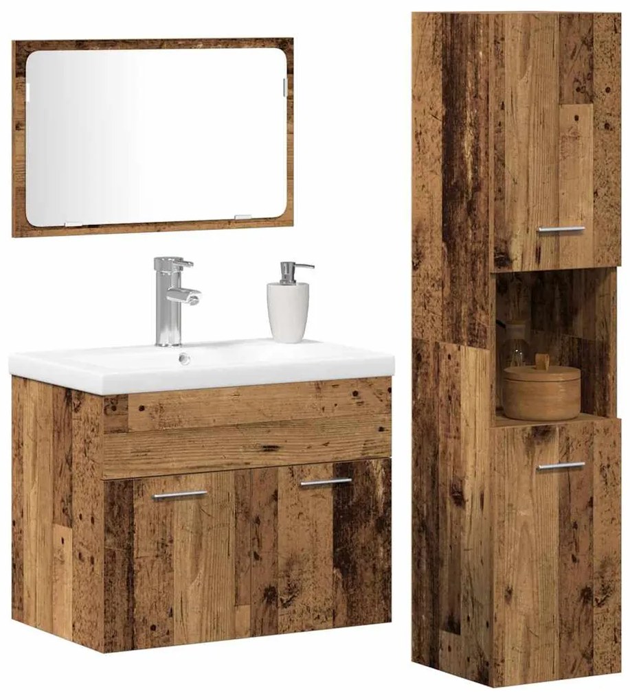 Conjuntos Outros 3 pcs Madeira Antiga 30 x 30 x 130 cm