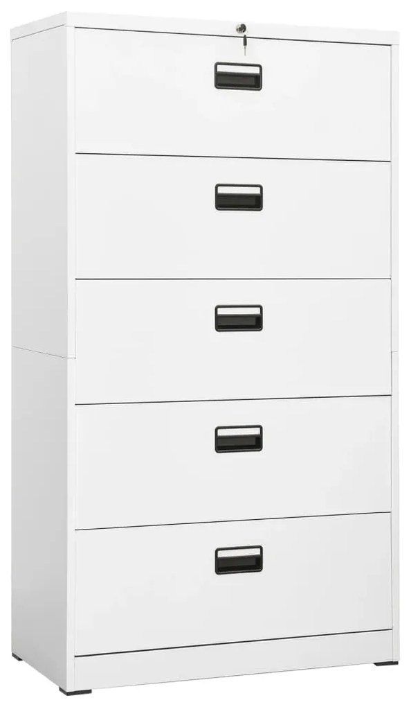 vidaXL Arquivador 90x46x164 cm aço branco