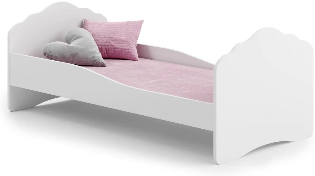 Cama infantil/individual Wave 160x80 branca - colchão e estrado incluído