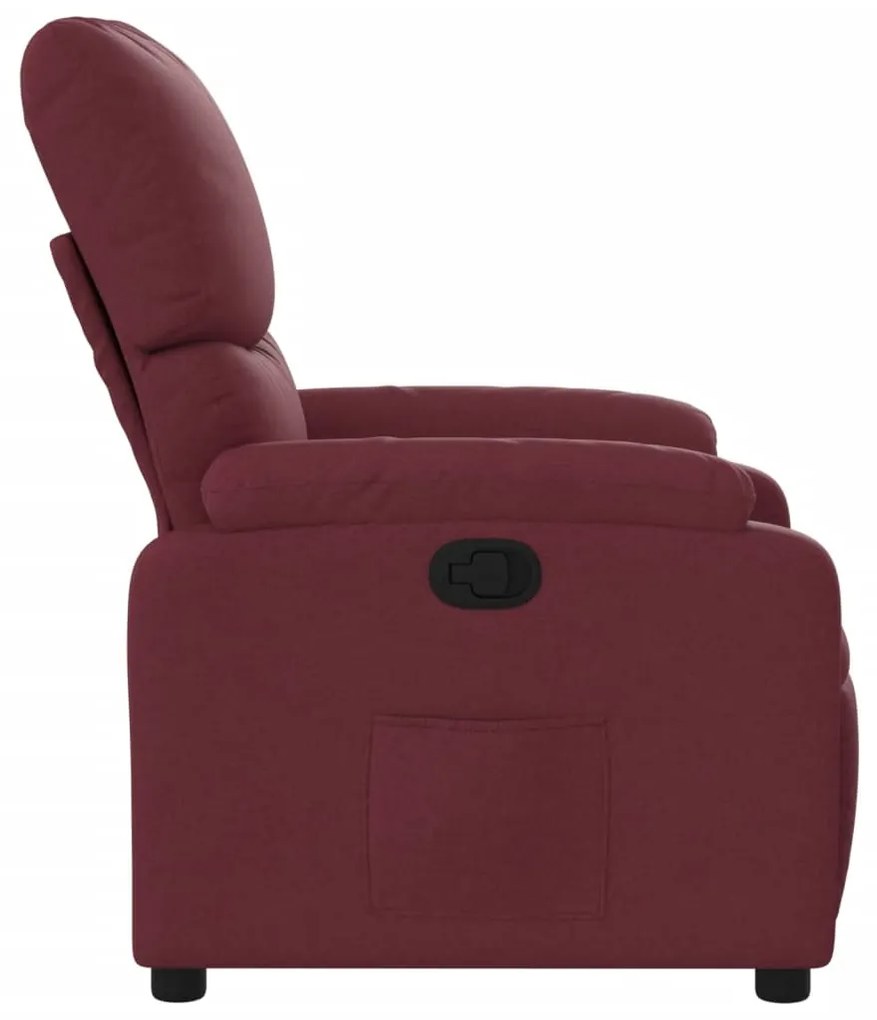 Poltrona reclinável tecido vermelho tinto