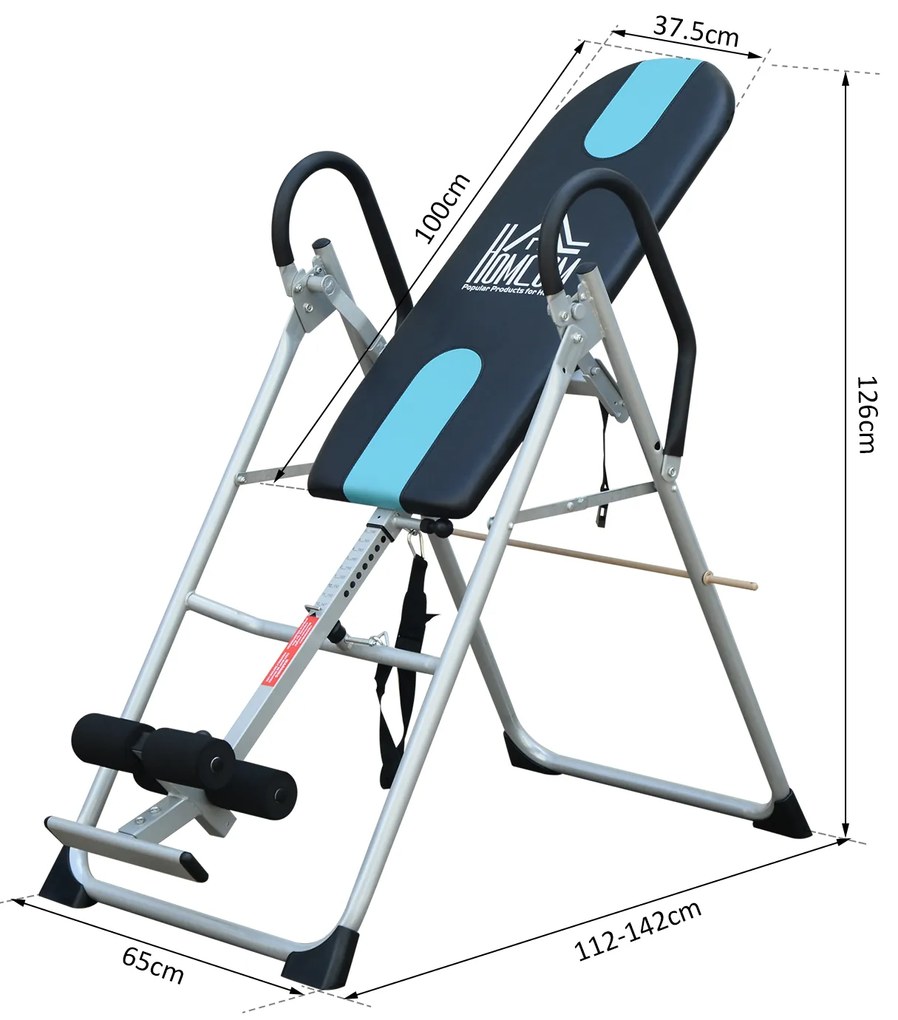 Tábua de Inversão Gravitacional Dobrável com Altura Ajustável 147-198 centímetros - Material de Aço