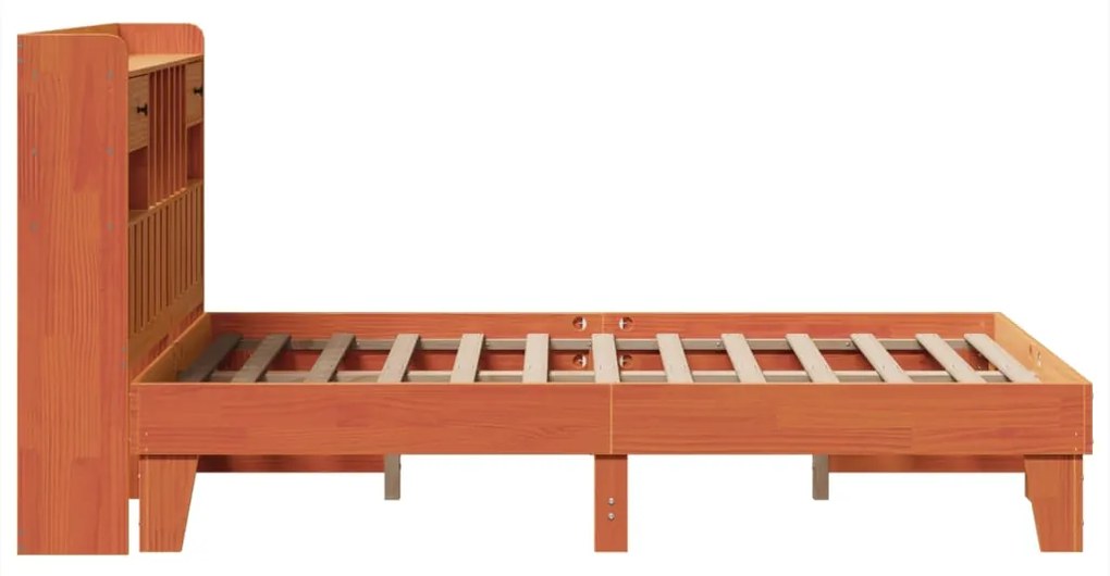 Cama sem colchão 120x200 cm madeira pinho maciça castanho-mel