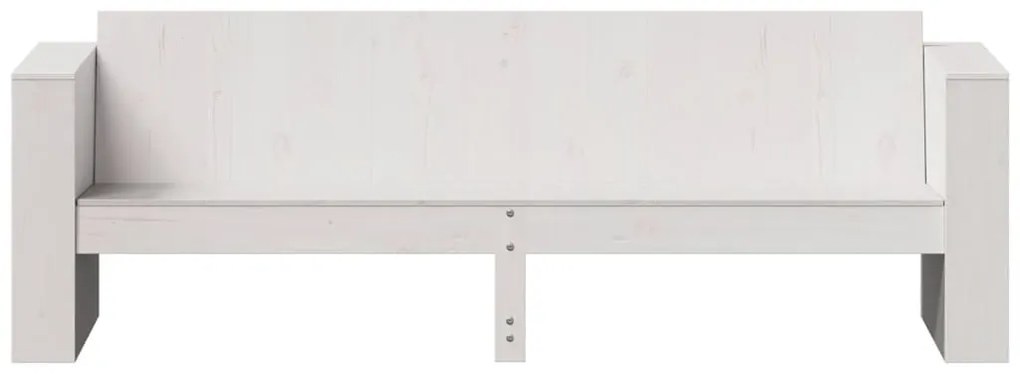 Sofá de 3 lugares para jardim 189x60x62 cm pinho maciço branco