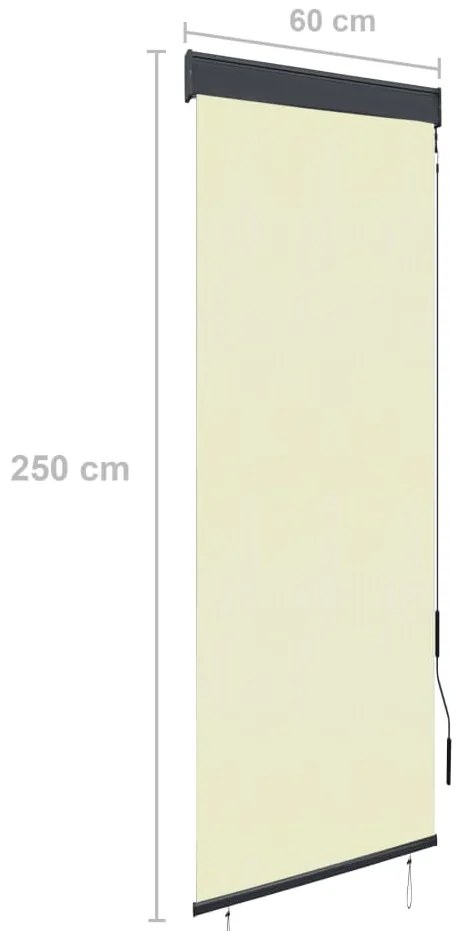 Estore de rolo para exterior 60x250 cm creme