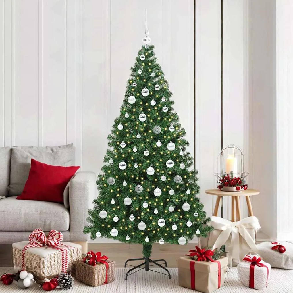 vidaXL Árvore de Natal Artificial Verde 180 cm PVC, Aço e Plástico