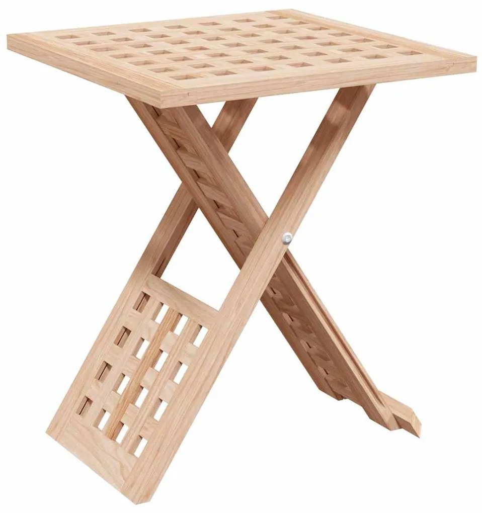 Mesa de café dobrável 33x33x40,5 cm em madeira sólida de nozes