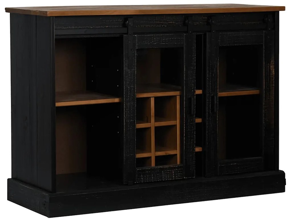 Aparador HALDEN 2 portas de correr 112x40x80 cm Madeira maciça