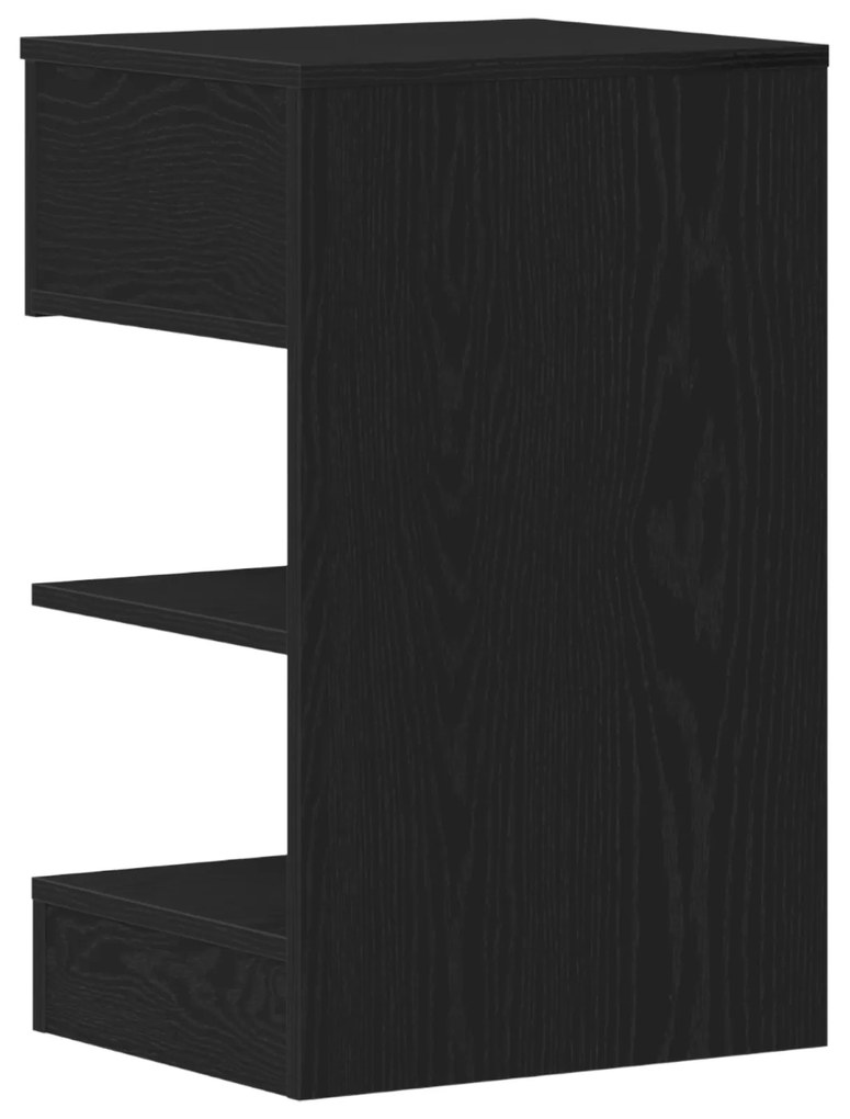 Criado-mudo vidaXL Preto Carvalho 40x35x65 cm Madeira engenharia