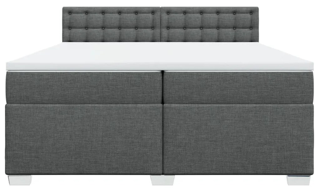 Cama com molas/colchão 200x200 cm tecido cinzento-escuro