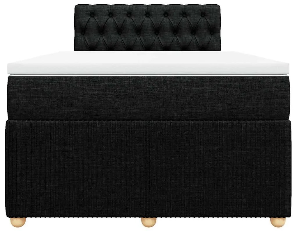 Cama boxspring com colchão 120x190 cm tecido preto