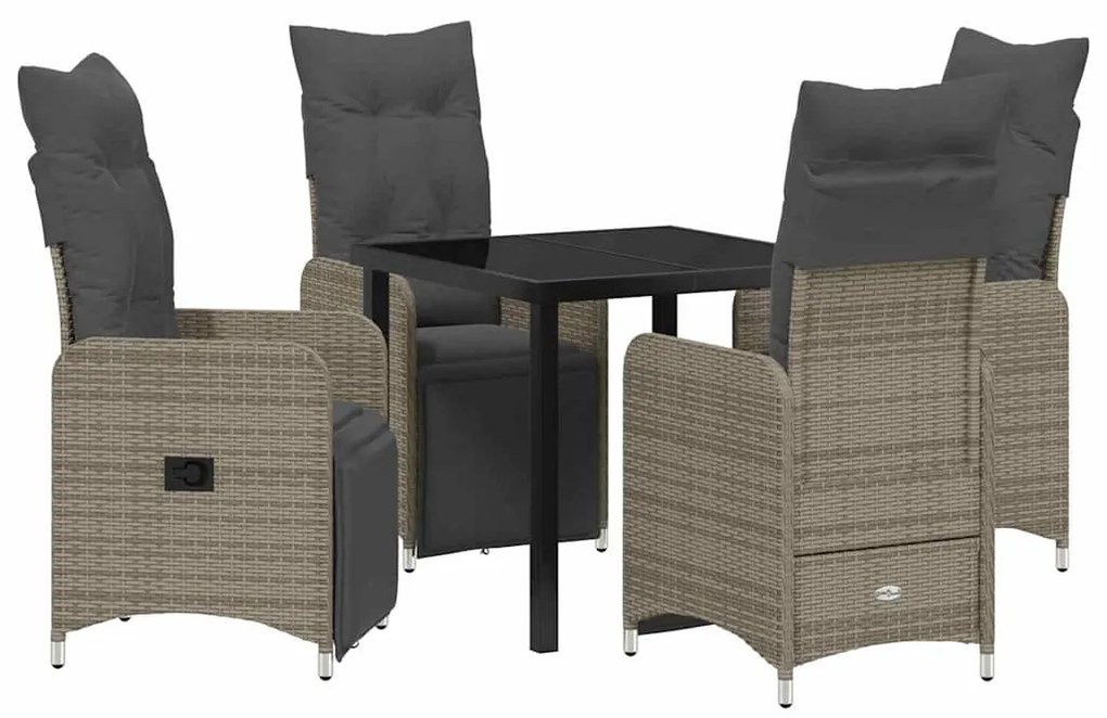 Conjunto de Jantar de Jardim com 5 Peças e Almofadas em Rattan Poly Ci