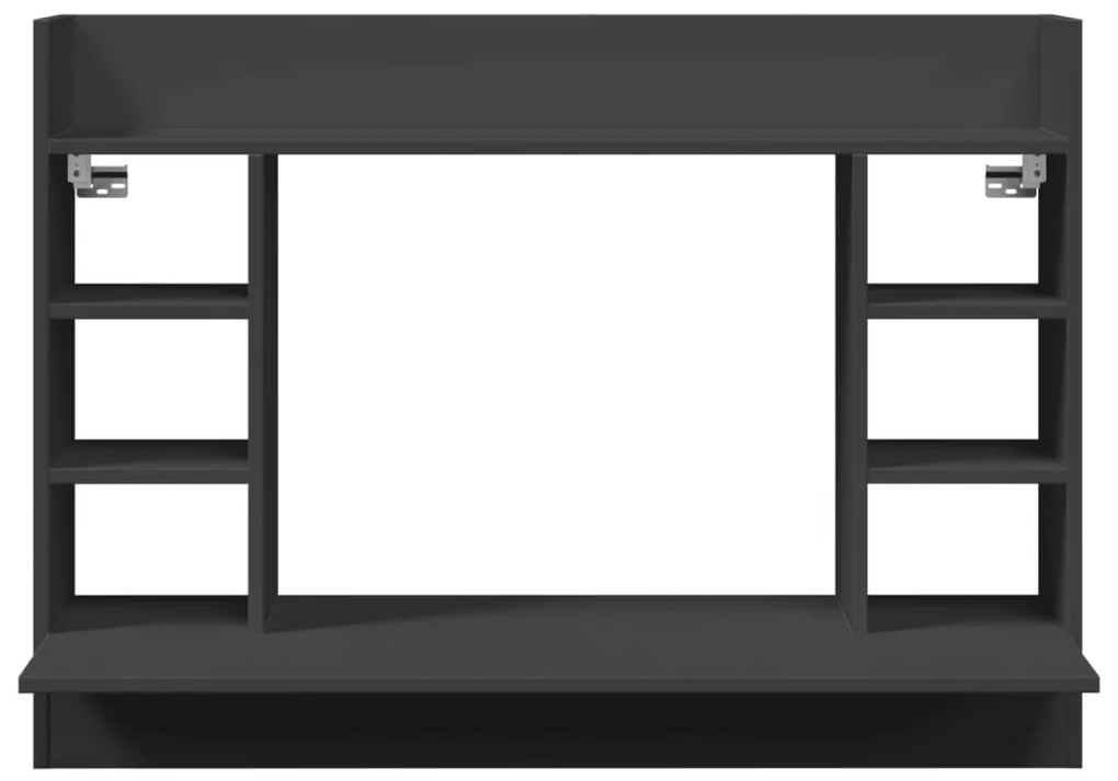 Secretária de parede 105x48x75 cm derivados de madeira preto