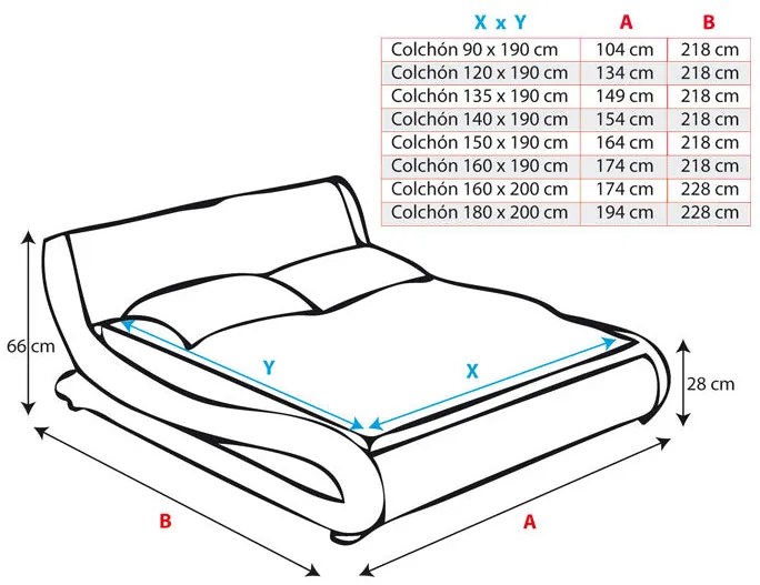 Cama de Design "Piccione" - 120x190cm - Branco - Com Estrado Incluído