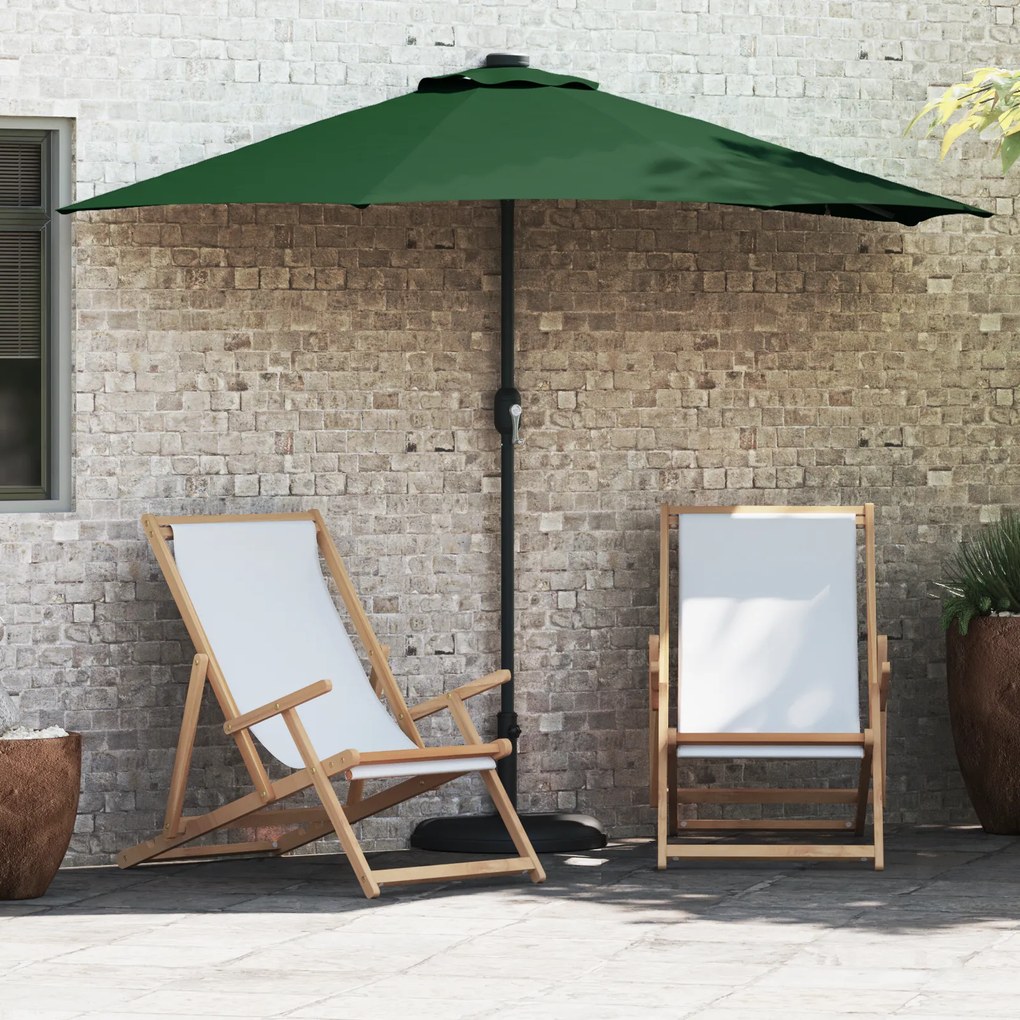 vidaXL Guarda-sol Meio com Poste de Alumínio - Verde, 294 cm