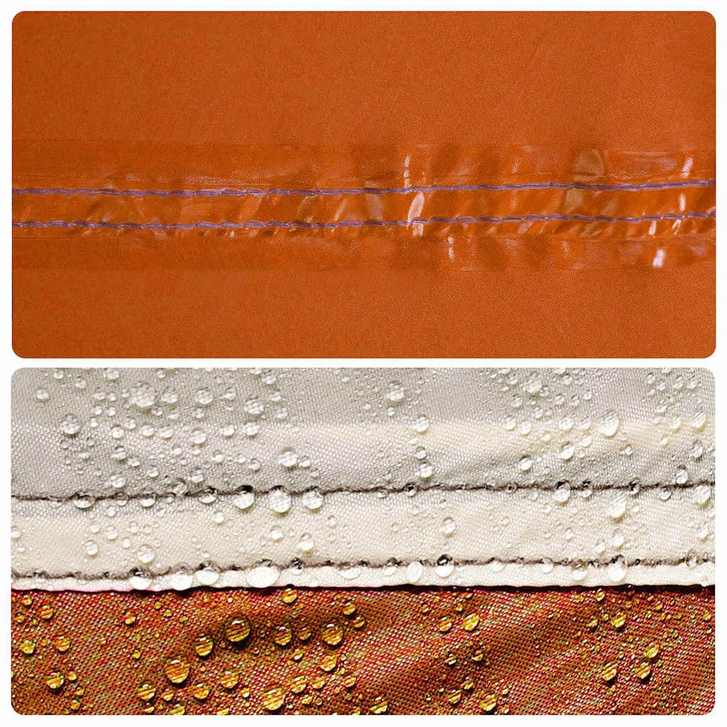 Corta-vento de campismo 344x120 cm impermeável cinza/laranja