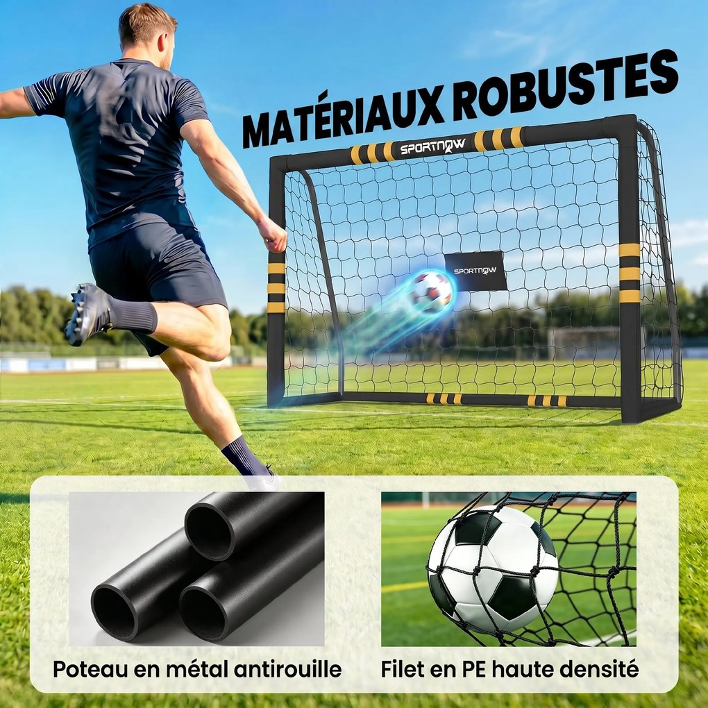 Baliza de Futebol, 180 x 60 x 120 cm, Proteção Acolchoada da Estrutura, Amarela