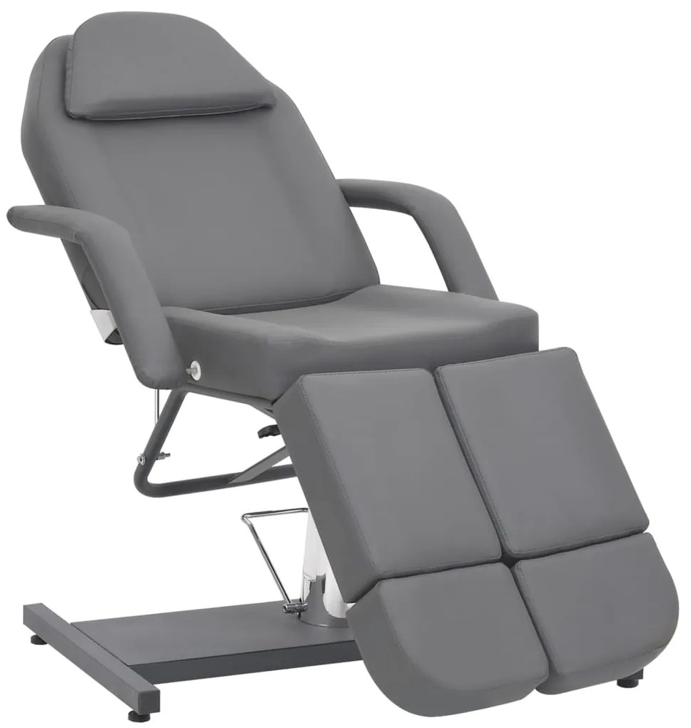 Cadeira de esteticista couro artificial 180x62x78 cm cinzento