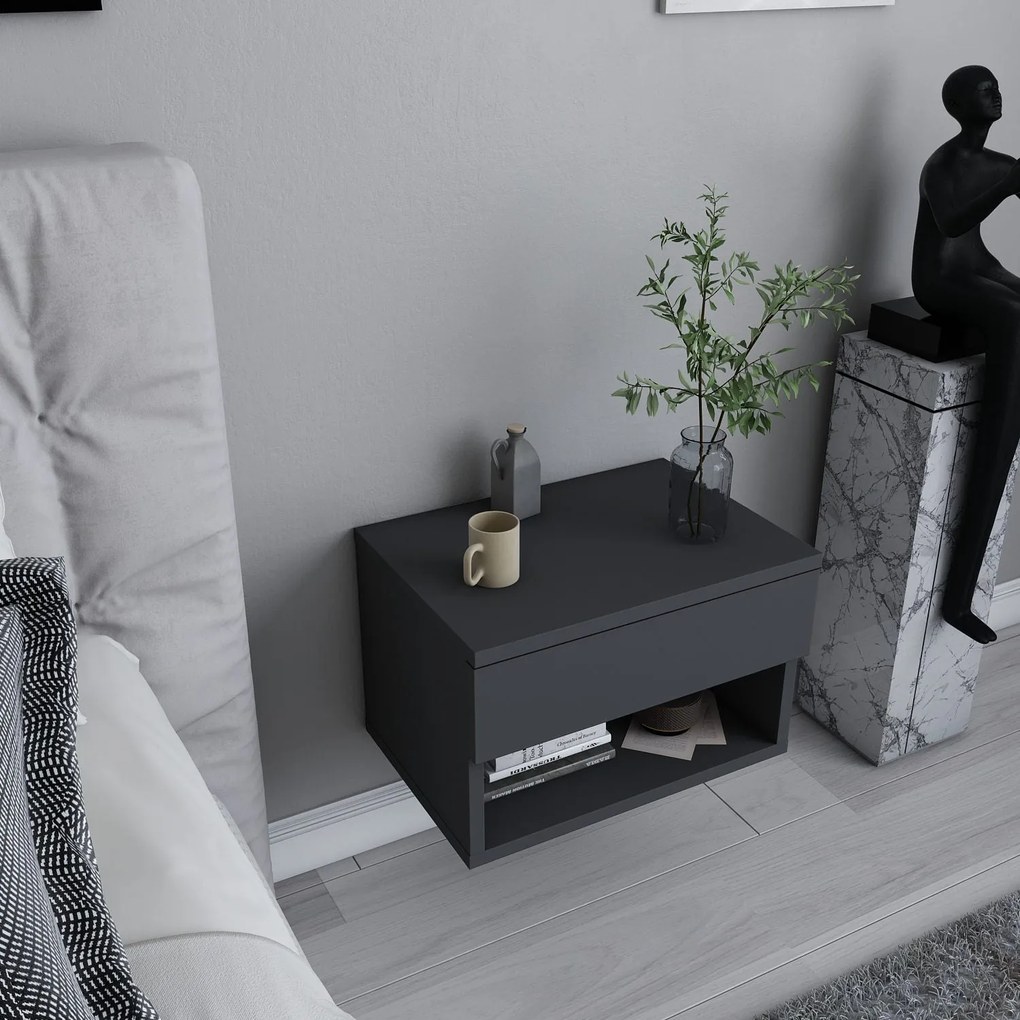 Mesa de Cabeceira Jamot – Antracite – 44,6 cm x 29 cm x 31,9 cm