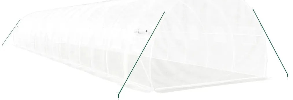 Estufa com estrutura de aço 48 m² 16x3x2 m branco