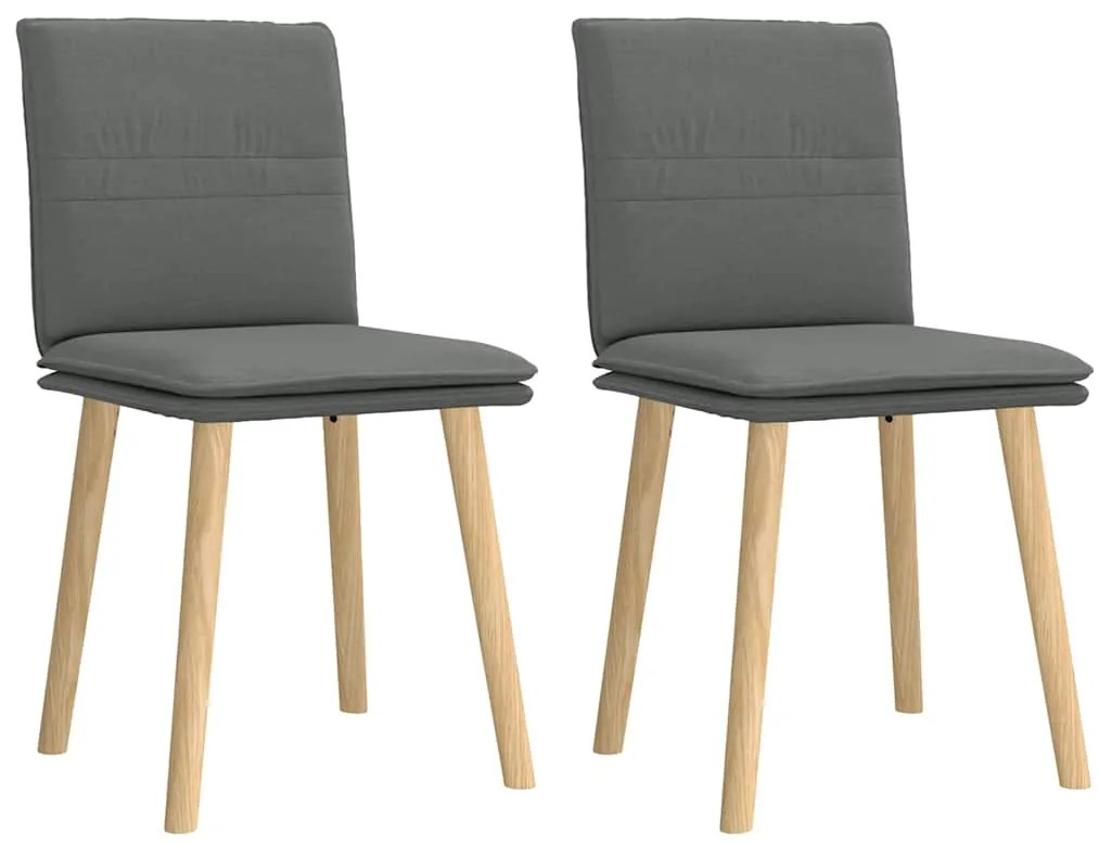 vidaXL Cadeiras de jantar 2 pcs tecido cinzento-escuro