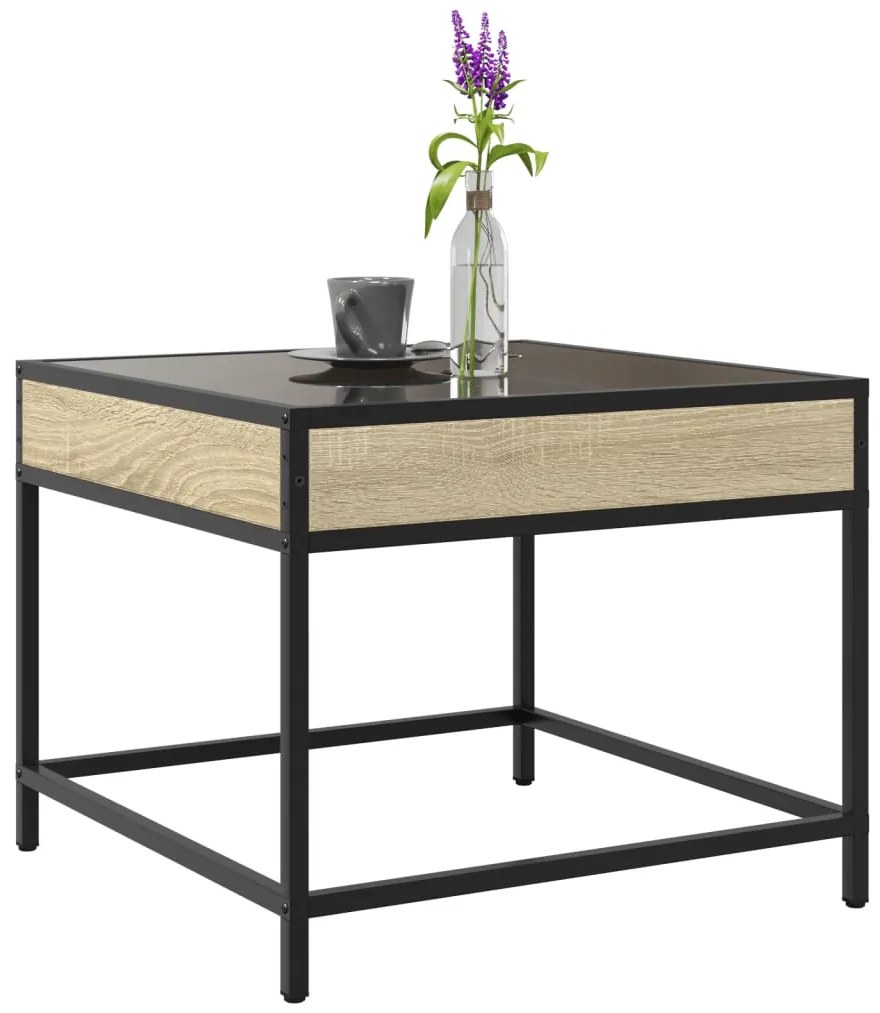Mesa de centro luzes LED Infinity 50x50x41 cm carvalho sonoma