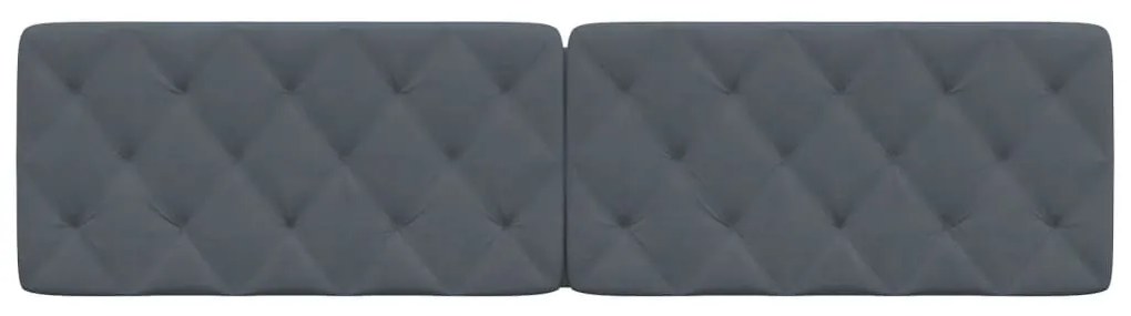 Almofadão de cabeceira 200 cm veludo cinzento-escuro