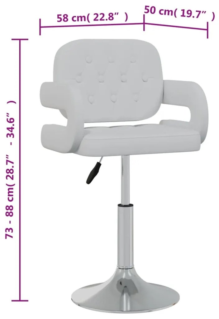 Cadeiras de jantar giratórias 2 pcs couro artificial branco