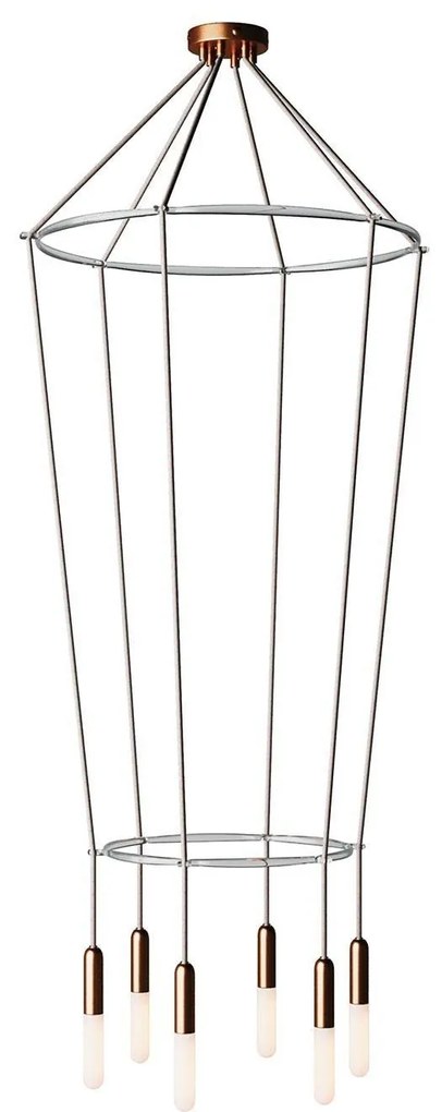 Candeeiro Gaiola P-Light 2 de 6 suspensões