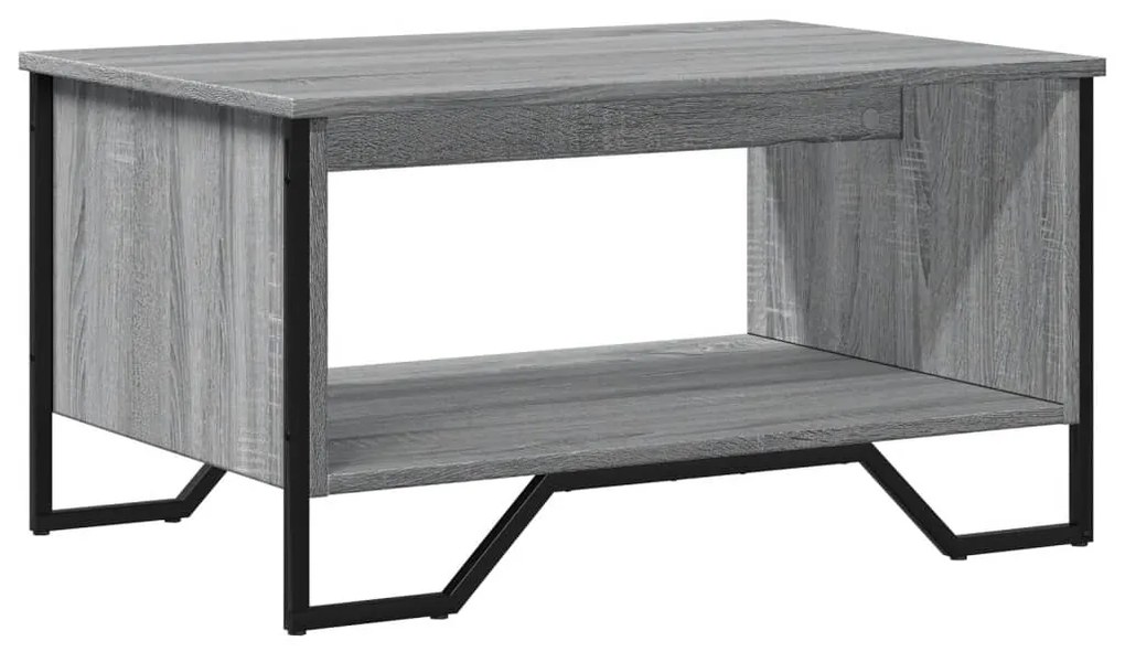 Mesa de centro 75x51x40 cm derivados de madeira cinzento sonoma