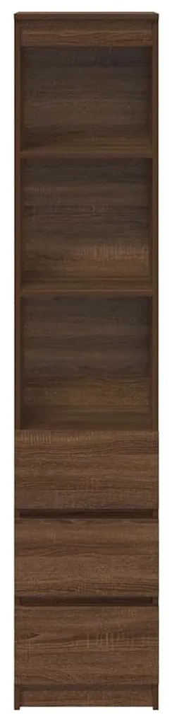 Aparador alto 37,5x35x180cm derivados madeira carvalho castanho