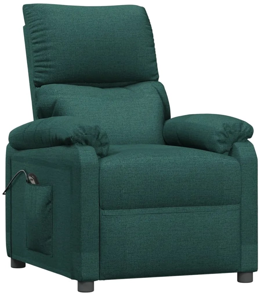 Poltrona elétrica reclinável tecido verde-escuro
