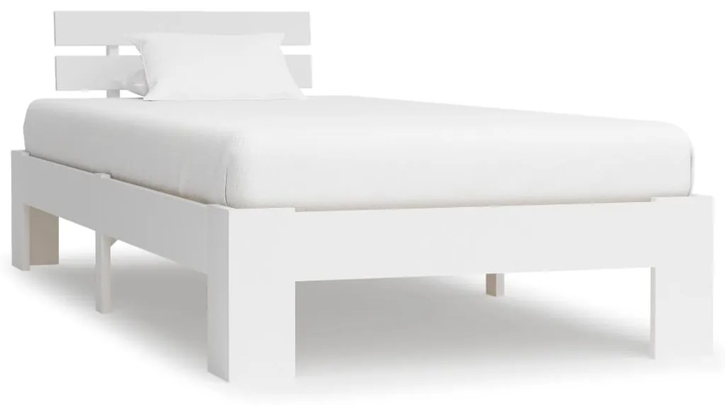 Estrutura de cama 90x200 cm pinho maciço branco