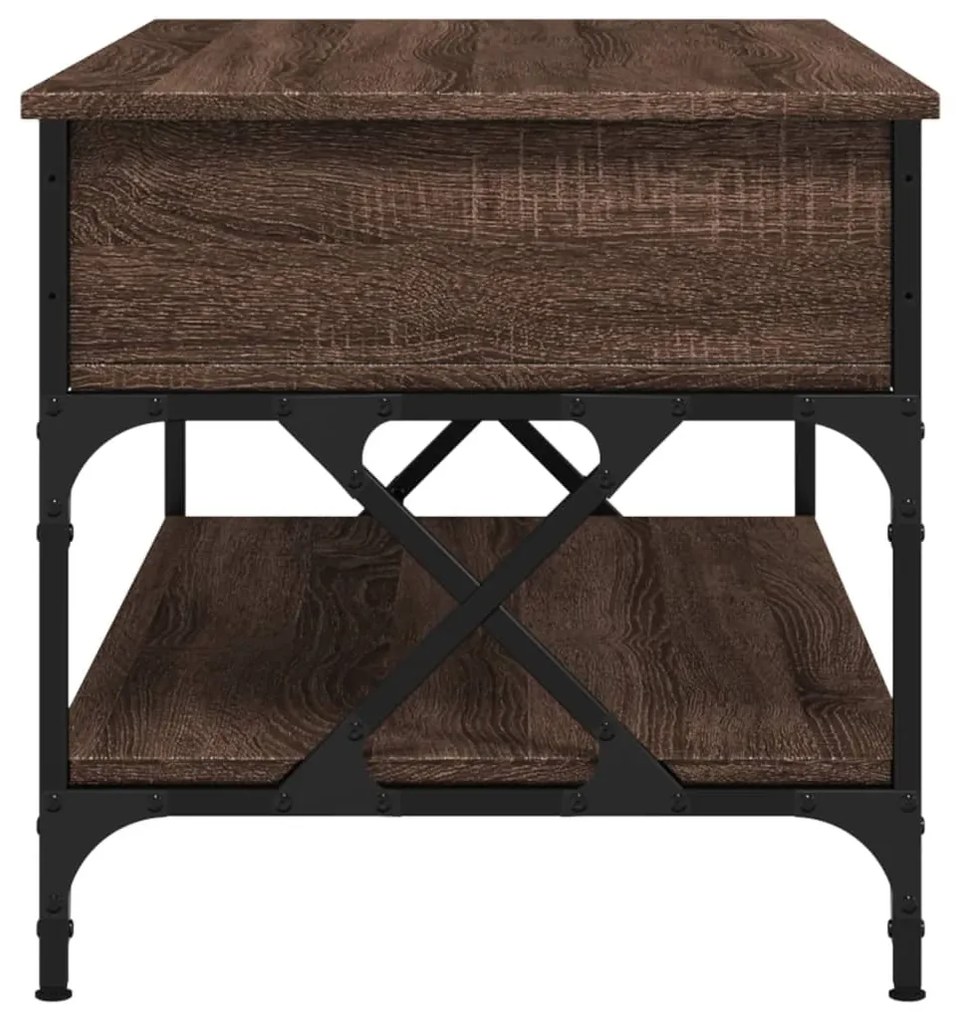 Mesa centro 100x50x50 cm deriv. madeira/metal carvalho castanho