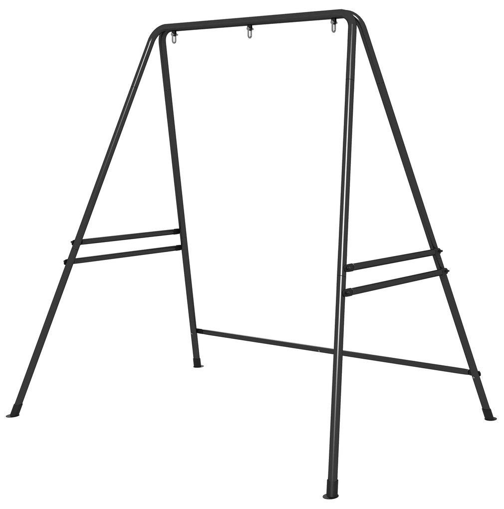Suporte para cadeira suspensa Jardim 130 cm Suporte para Baloiço com Estrutura em Aço Capacidade 150 kg para (Cadeira Não incluida) Pátio Jardim Preto