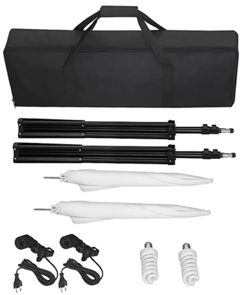 Kit de estúdio com fundo verde 600x300 cm e luzes