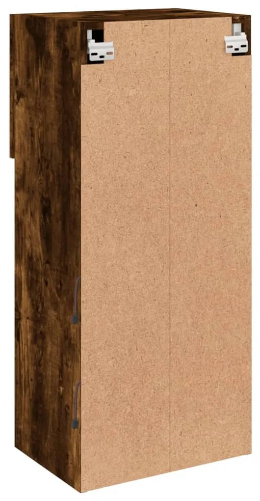 Móvel de TV com luzes LED 40,5x30x90 cm carvalho fumado